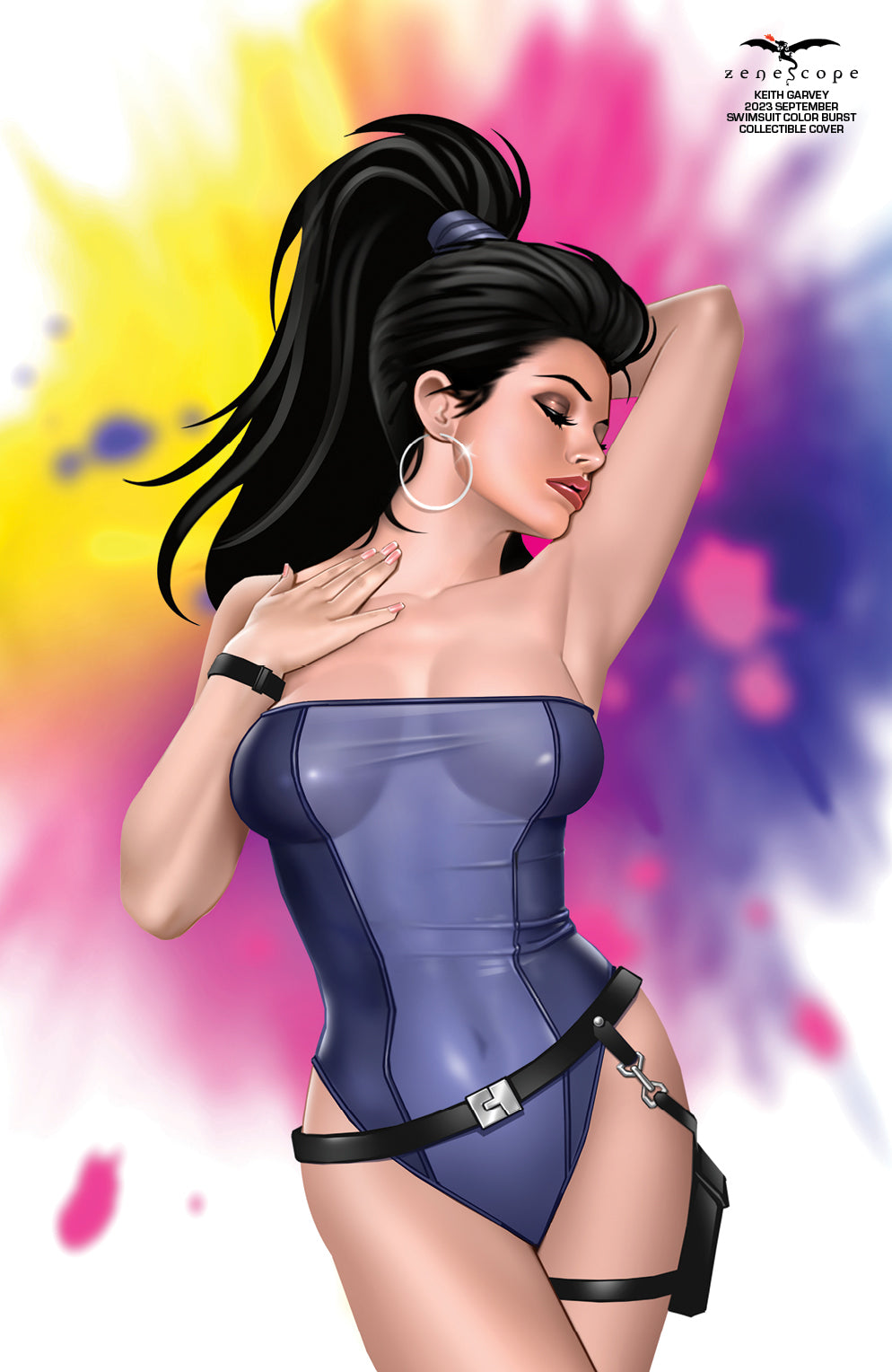 Keith Garvey - 2023 September Swimsuit Color Burst Collectible Cover - LE 299 - Zenescope Entertainment Inc